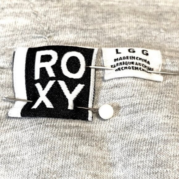 Roxy cozy med weight grey jacket with snap detail and front zip. Women’s size L - Picture 9 of 9